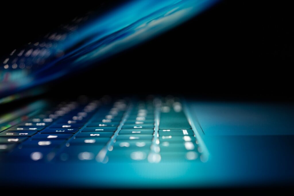 perspectiva de teclado ordenador portátil